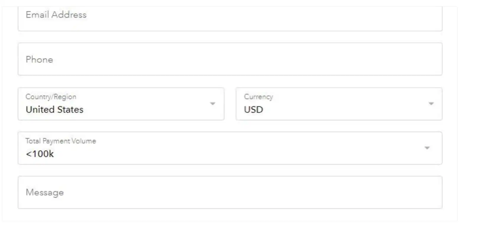 Braintree formulář