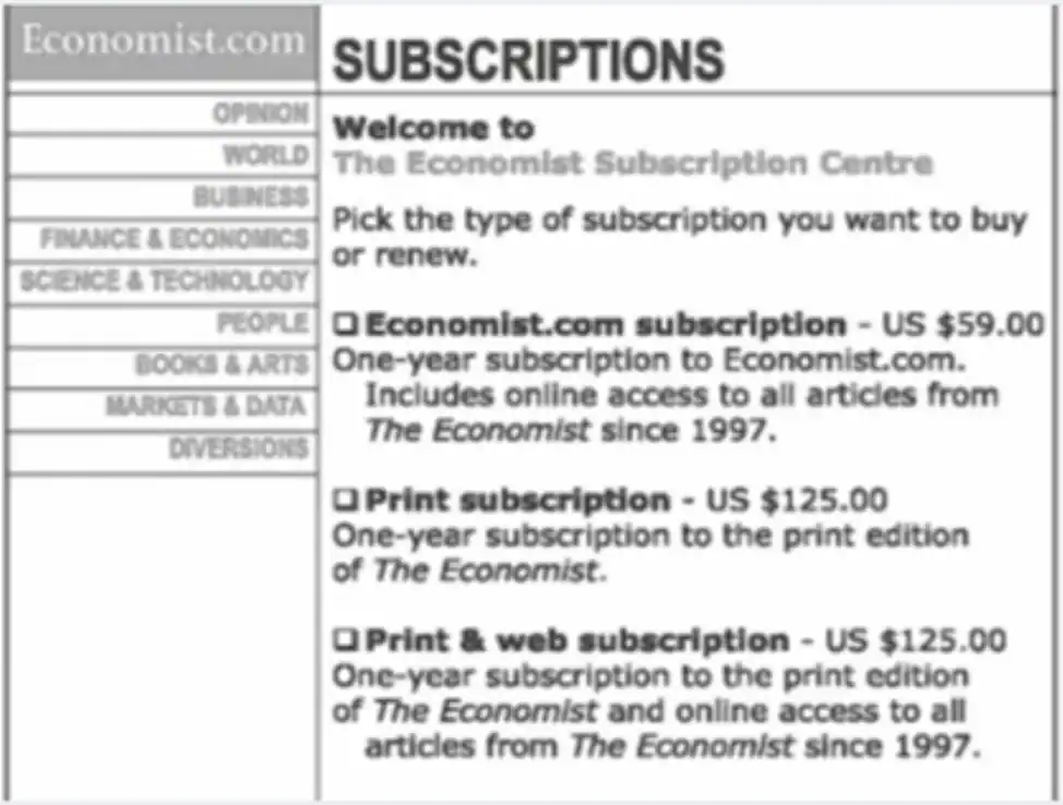 decoy effect v marketingu