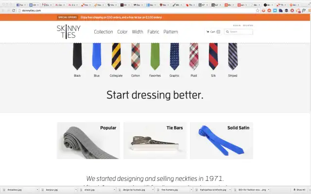 Případová studie webu s kravatami - po redesignu
