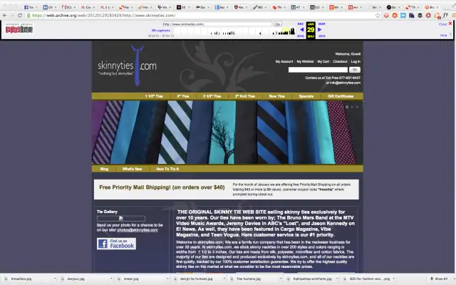 Případová studie webu s kravatami - před redesignem