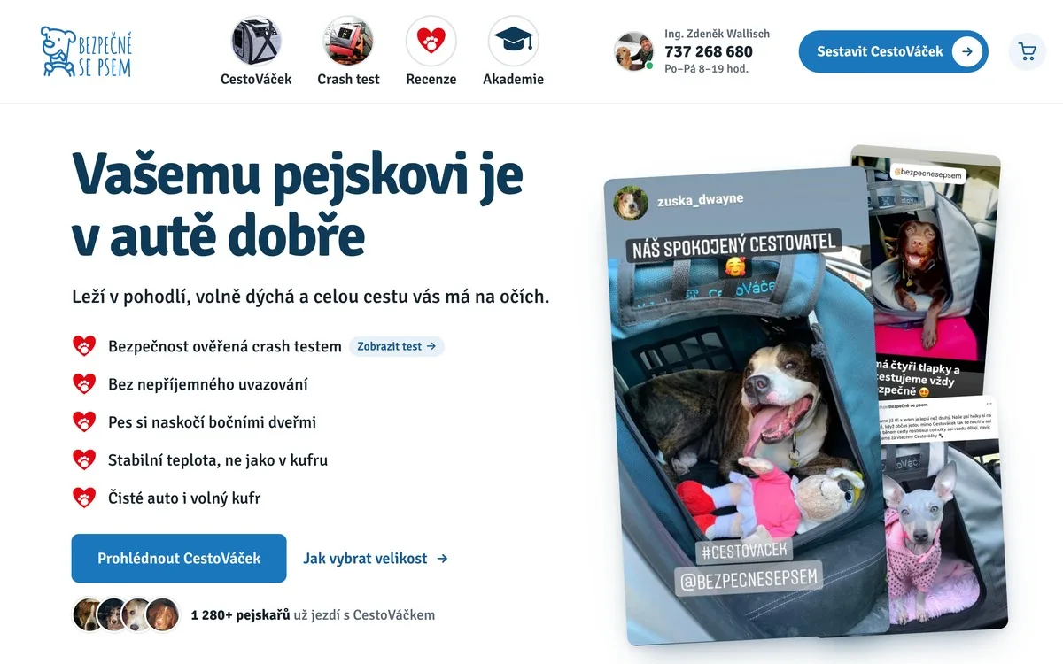 Úvodní stránka e-shopu CestoVáček