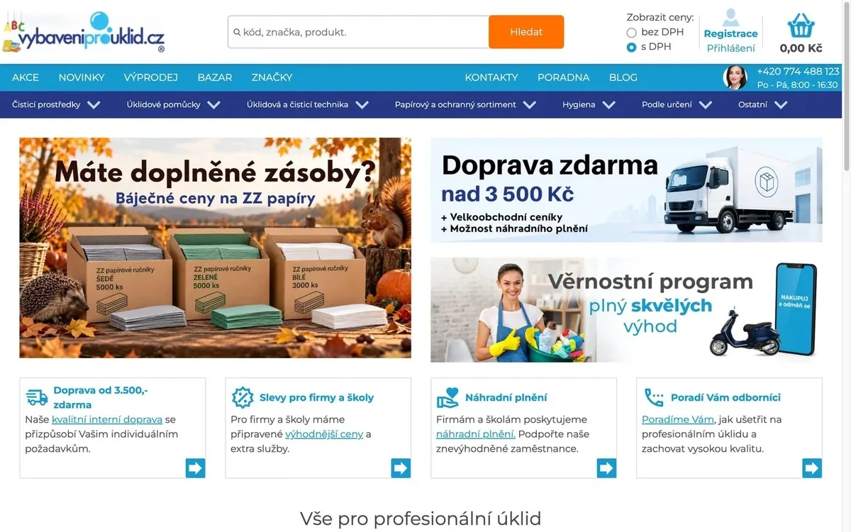E-shop vybaveniprouklid.cz