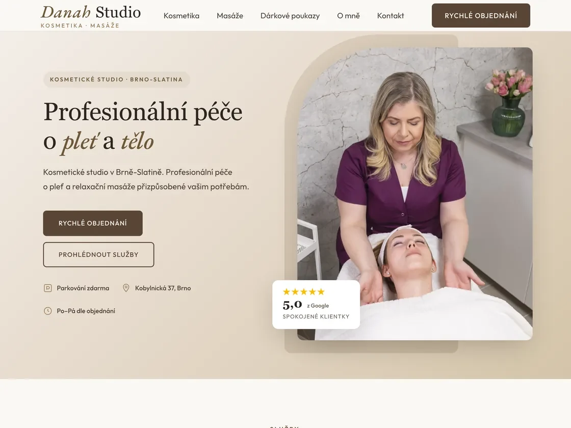 Návrh webu pro obor Kosmetický salon