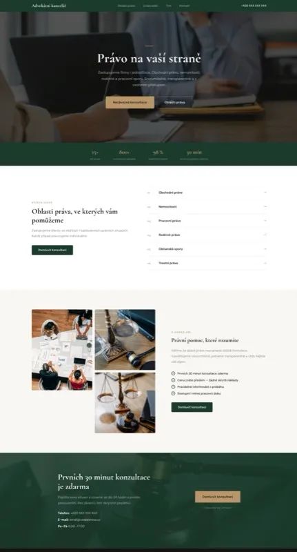 Tvorba webu pro advokátní kancelář – ukázka designu