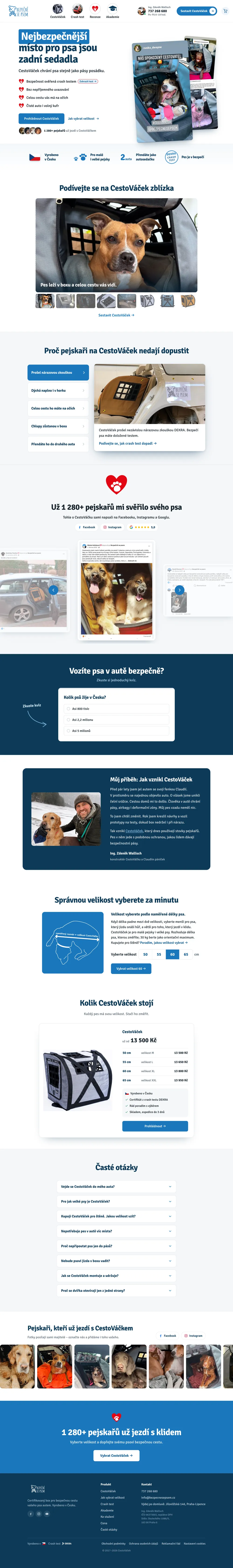 Web na míru – Autosedačky pro psy z Prahy
