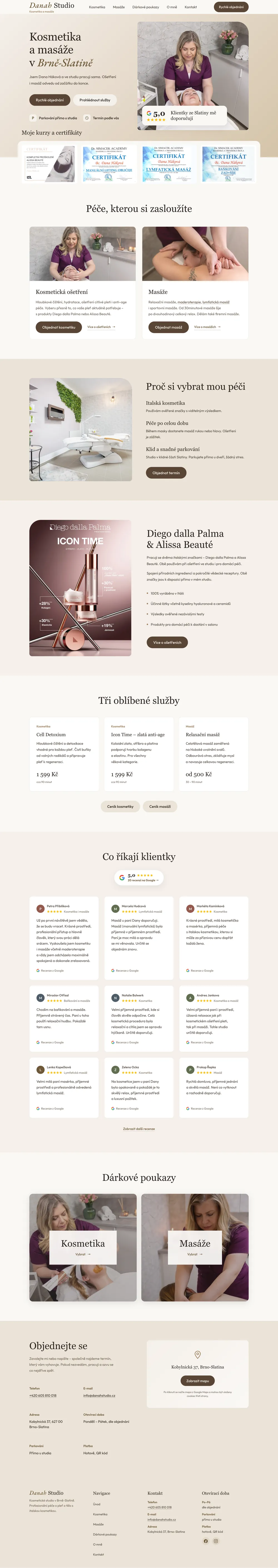 Web na míru – Kosmetický salon v Brně