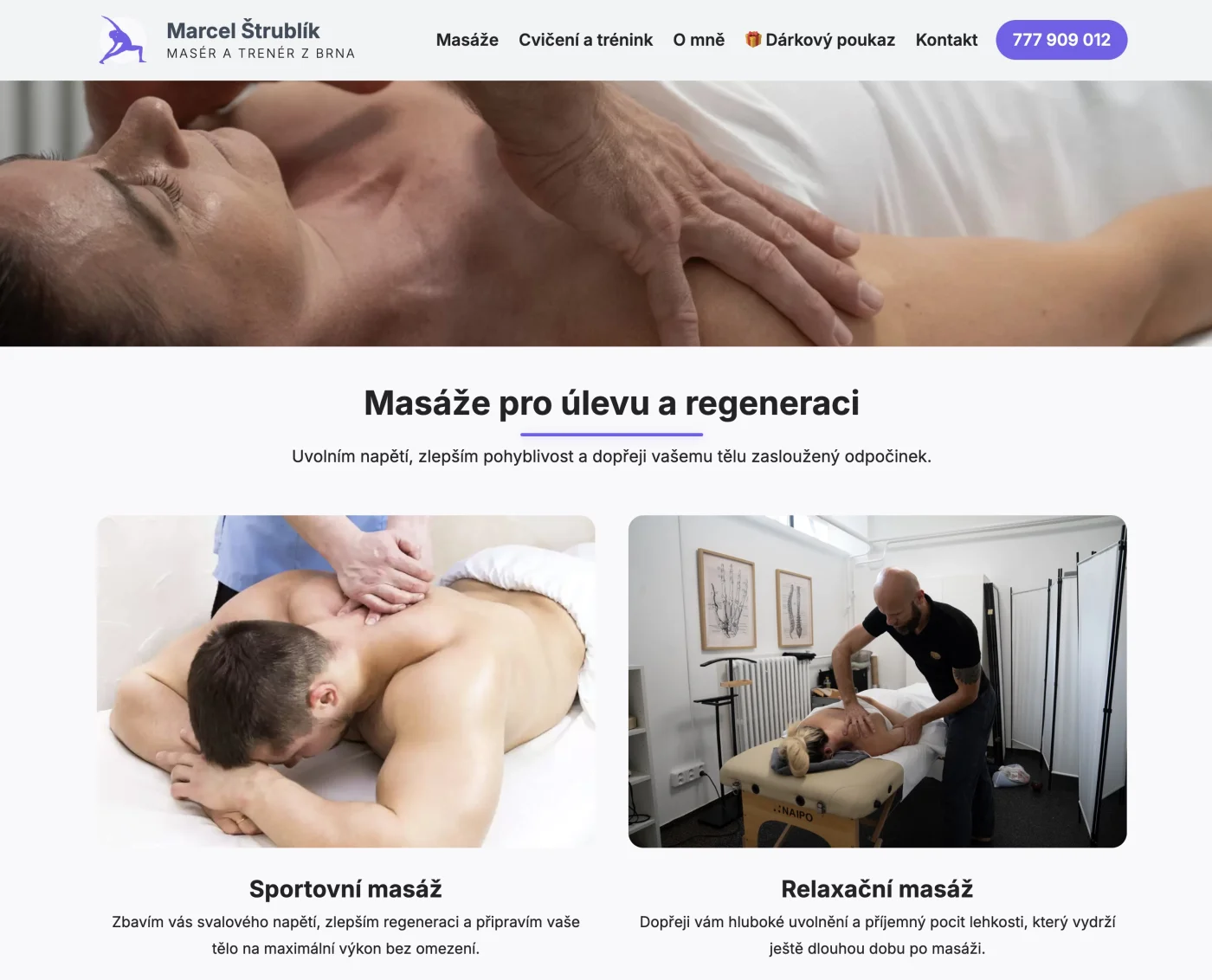 Web Marcel Štrublík – náhled